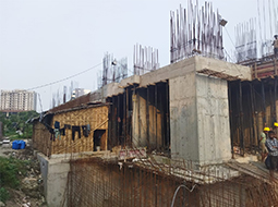 Block-C 1st floor slab casting done